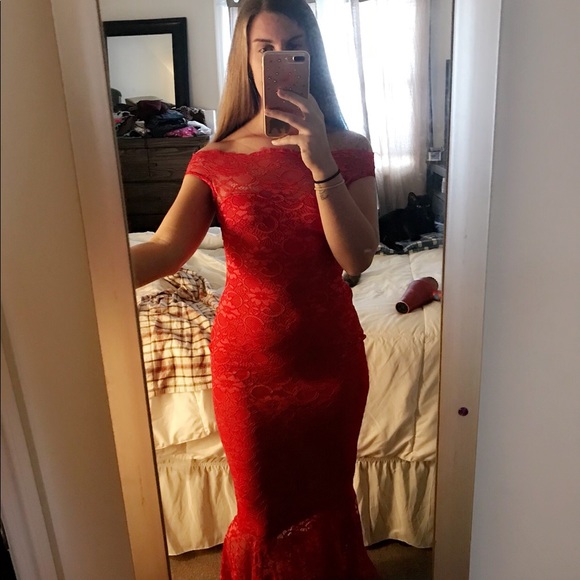 Off-The-Shoulder Fishtail Evening Dress Sexy Sparkly Formal Gown OP864